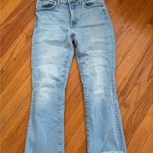 MOTHER Light Blue insider step fray jeans